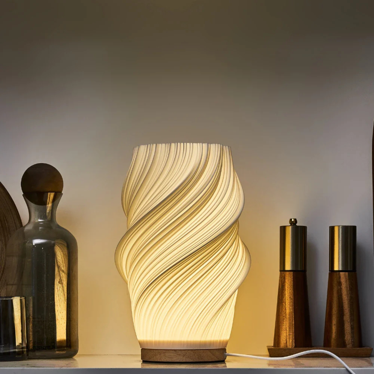 Textured Vase-Shaped LED Bedside Lamp with USB Cord - view 9