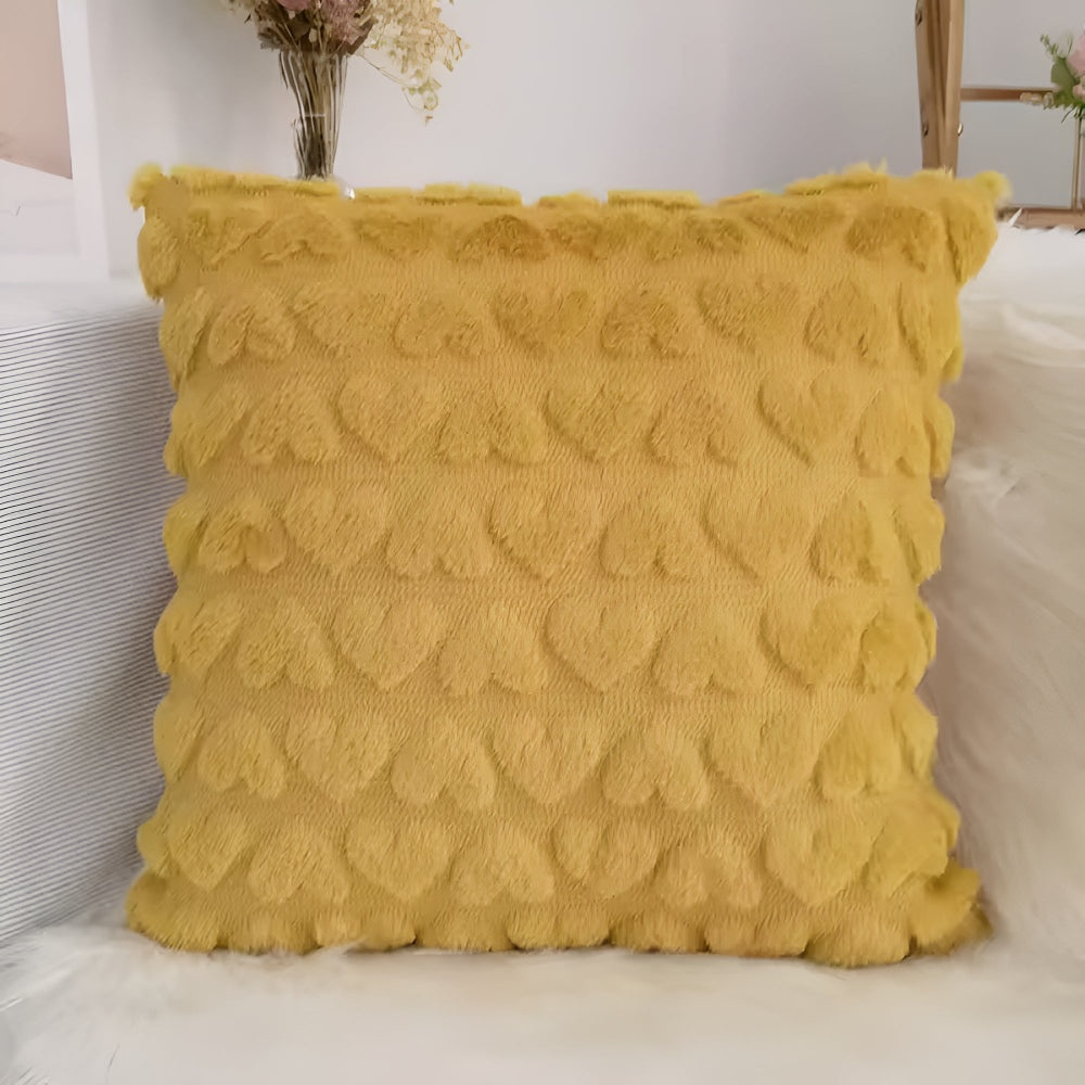 Plush Heart Pattern Cushion Cover – image 9