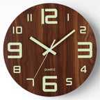 Walnut Luminous Wall Clock