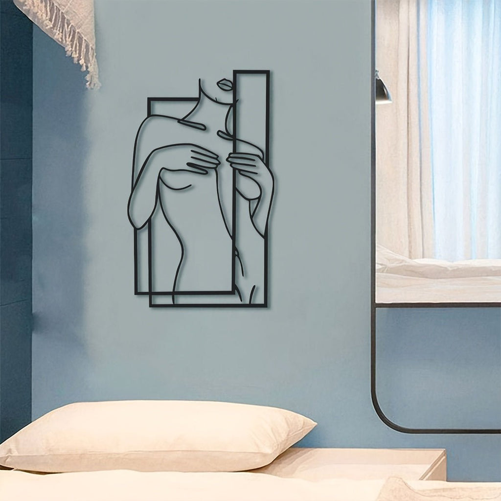 Abstract Face Metal Wall Decoration, 50 × 70 cm