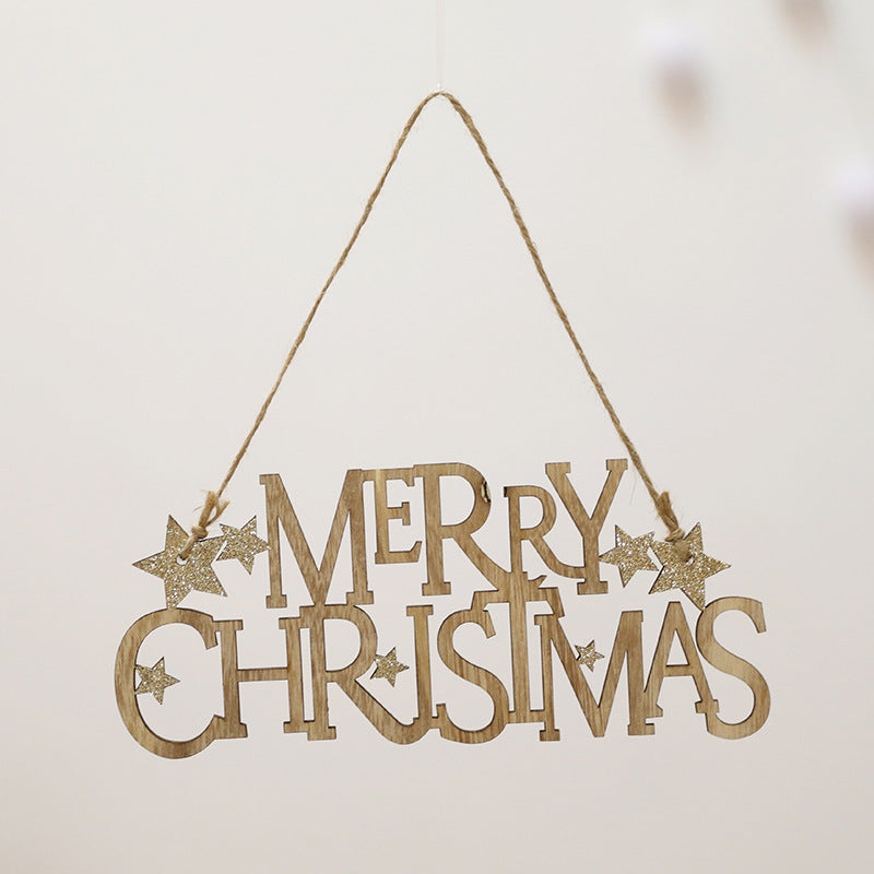 Wooden Merry Christmas Hanging Sign, 20 × 6 cm - product view 3