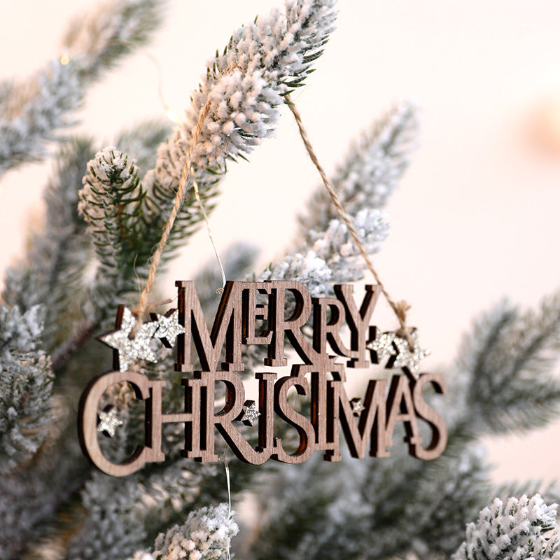 Wooden Merry Christmas Hanging Sign, 20 × 6 cm - product view 1