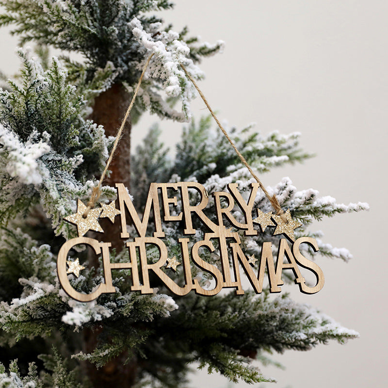 Wooden Merry Christmas Hanging Sign, 20 × 6 cm - product view 2