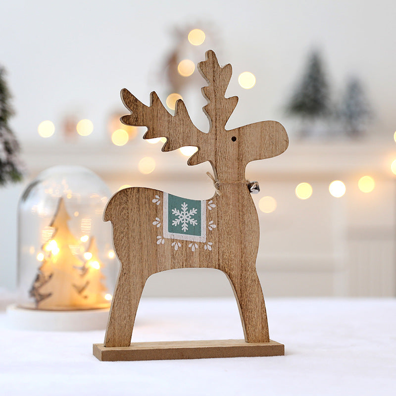 Wooden Christmas Reindeer with Snowflake Motif, 20.5 cm - product view 2