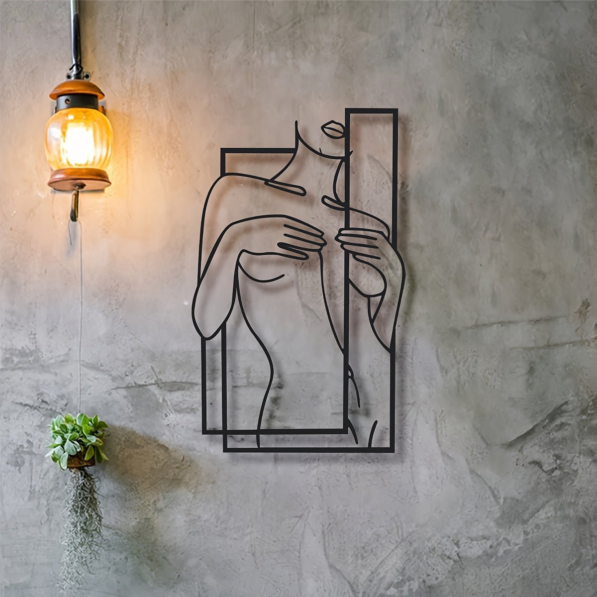 Abstract Face Metal Wall Decoration, 50 × 70 cm