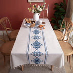 Embroidered Jacquard Tassel Tablecloth – image 2