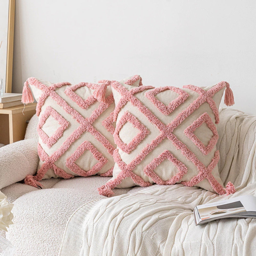 Tufted Geometric and Heart Cushion Cover – image 7