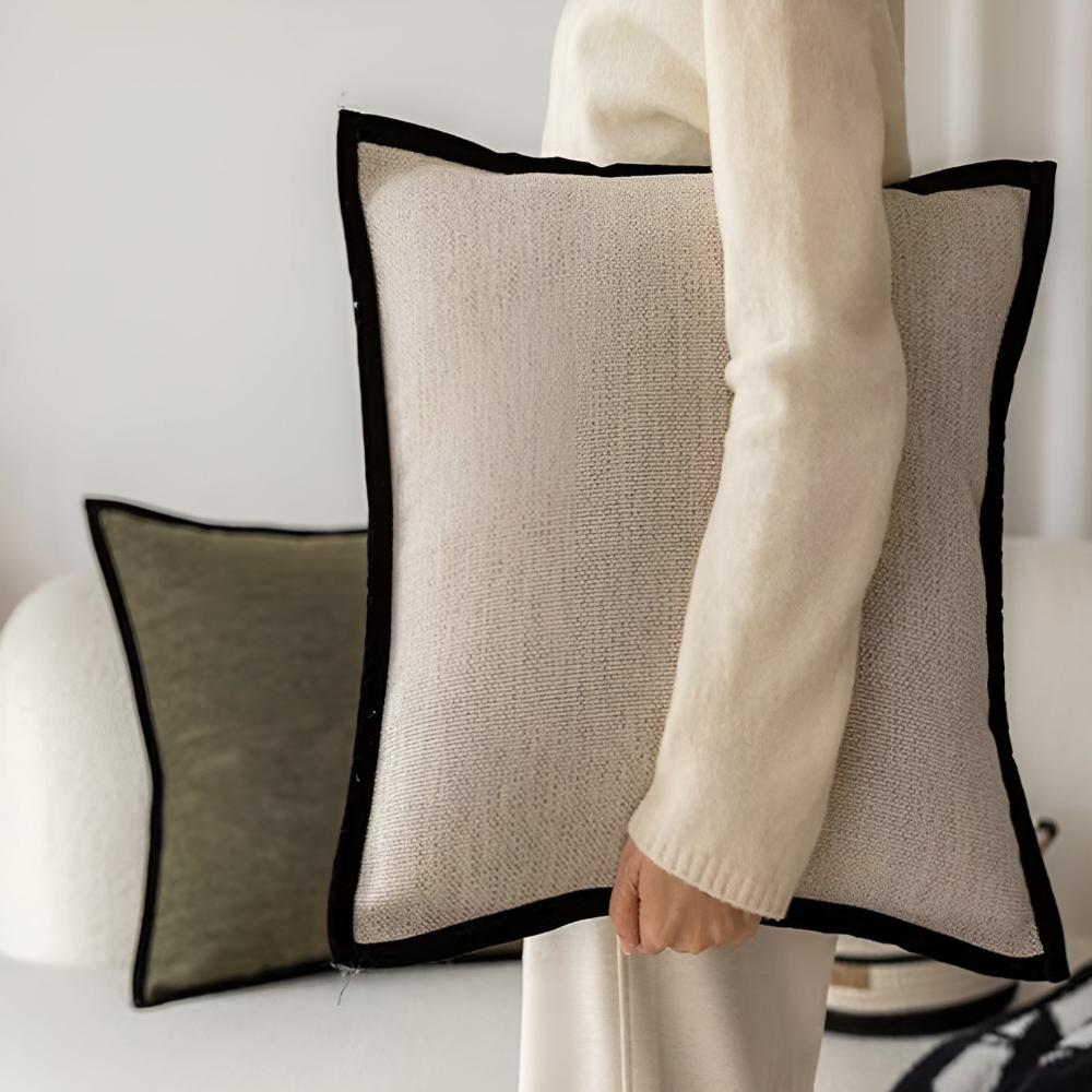 Textured Cotton Blend Cushion Cover – image 1