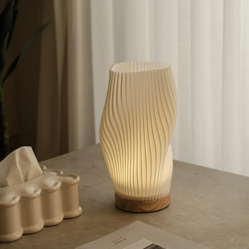 Textured Vase-Shaped LED Bedside Lamp with USB Cord - view 10