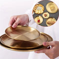 Gold-Tone Stainless Steel Serving Plate - product view 1