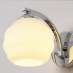 Ribbed Glass Globe Wall Sconce with Gold-Tone Fittings - view 19