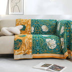 Green Botanical Cotton Gauze Blanket – image 7