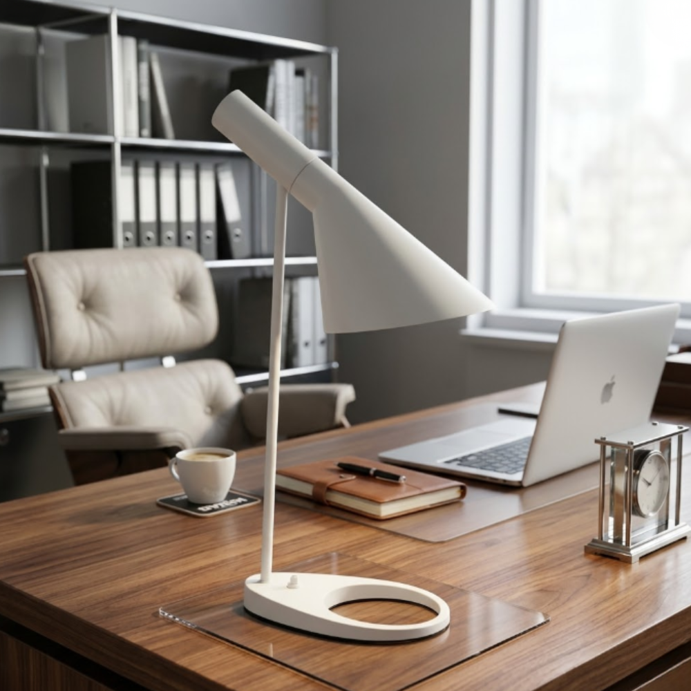 Adjustable Metal Desk Lamp with Tilting Shade, UK Plug - view 2