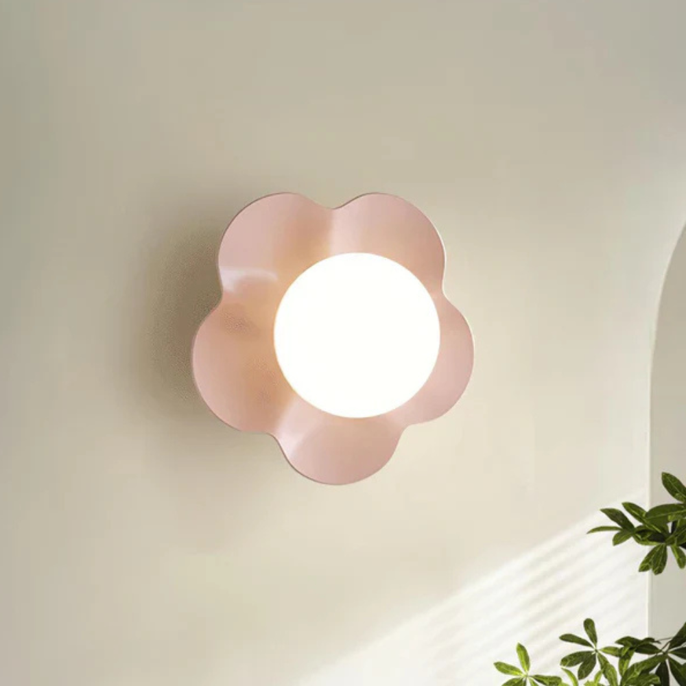 Flower Petal Wall Sconce, Danish Pastel Design - view 9