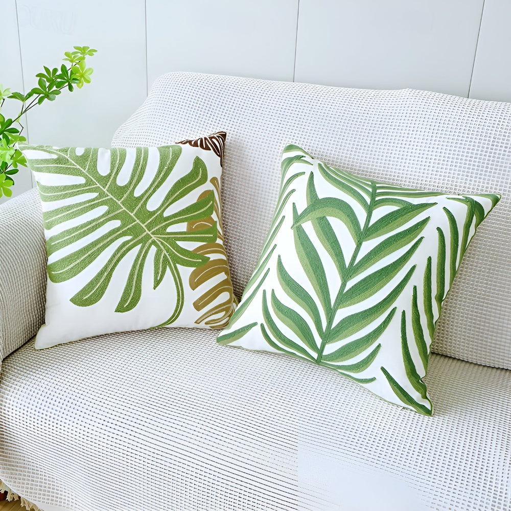 Green Botanical Leaf Cushion Cover – image 2