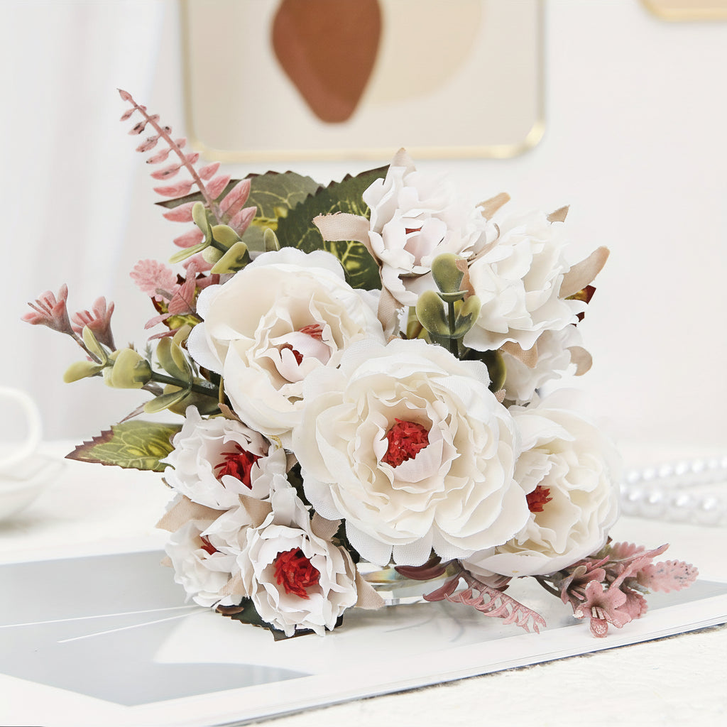 Artificial Peony Bouquet, Layered Decorative Flowers — product view 5