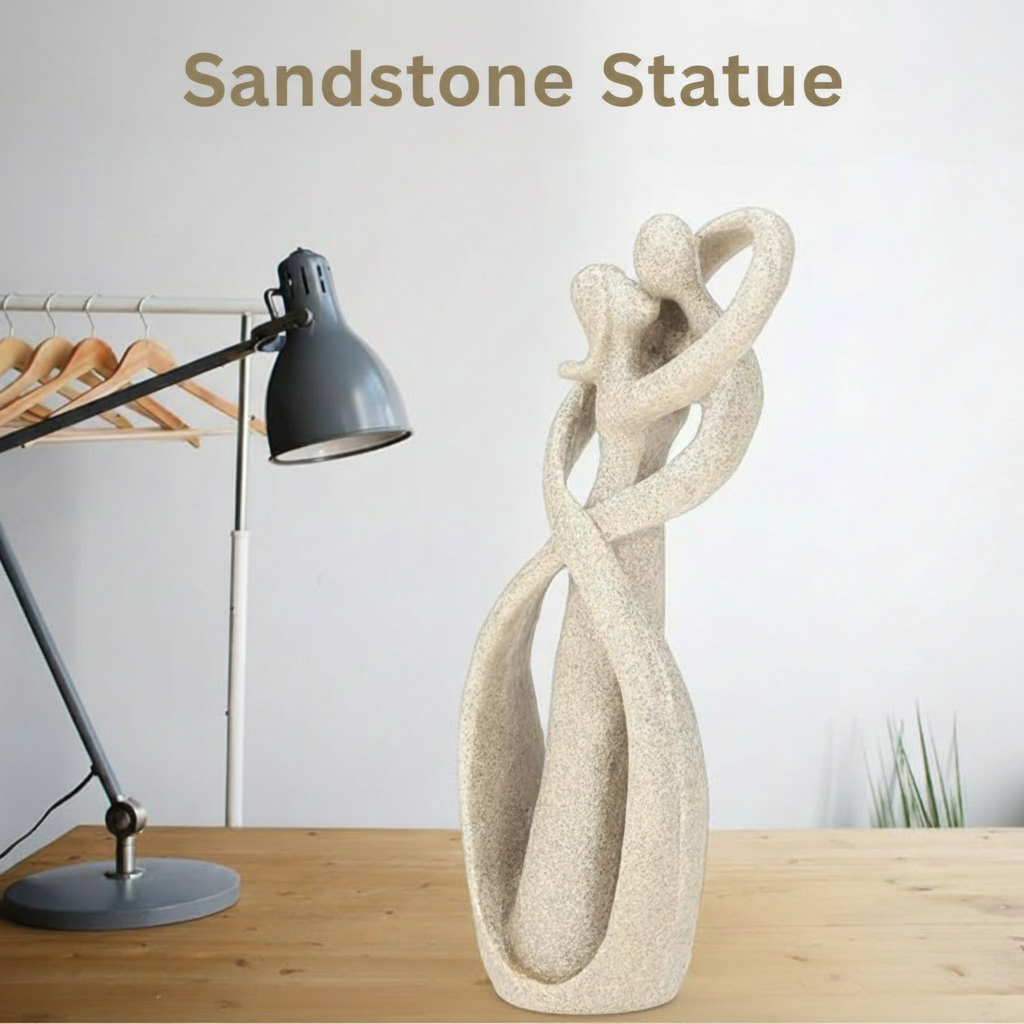 Abstract Couple Resin Figurine, Modern Tabletop Sculpture — product view 3