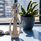 Abstract Couple Resin Figurine, Modern Tabletop Sculpture — product view 1
