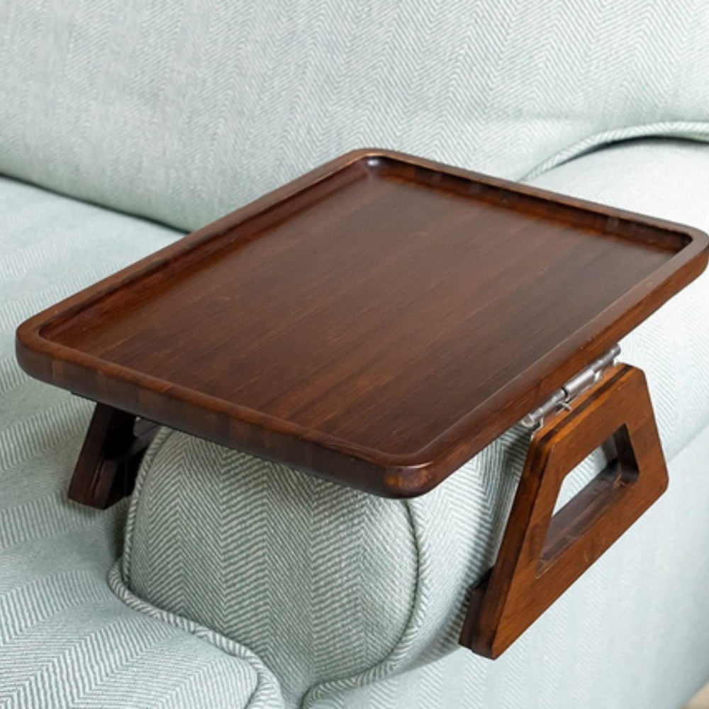 Bamboo Sofa Arm Tray, Adjustable Clip-On Table - product view 5