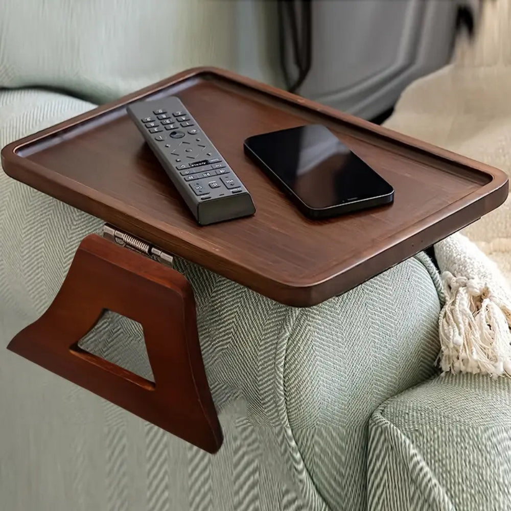Bamboo Sofa Arm Tray, Adjustable Clip-On Table - product view 2