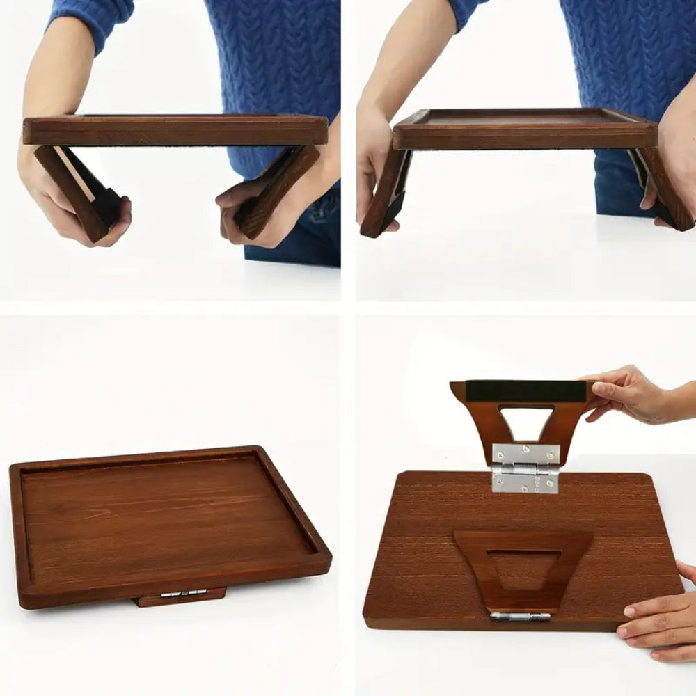 Bamboo Sofa Arm Tray, Adjustable Clip-On Table - product view 8