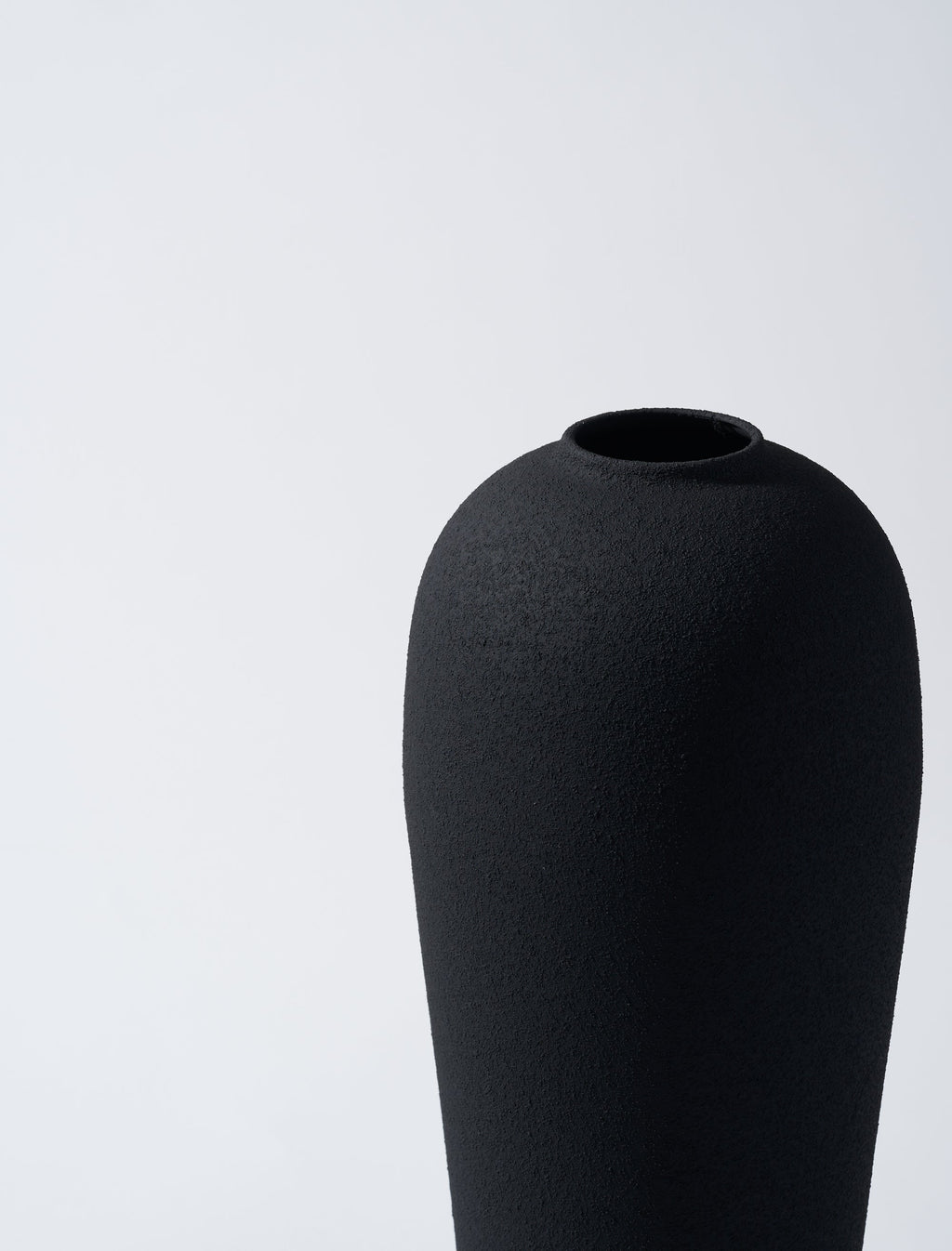 Textured Black Porcelain Bud Vase