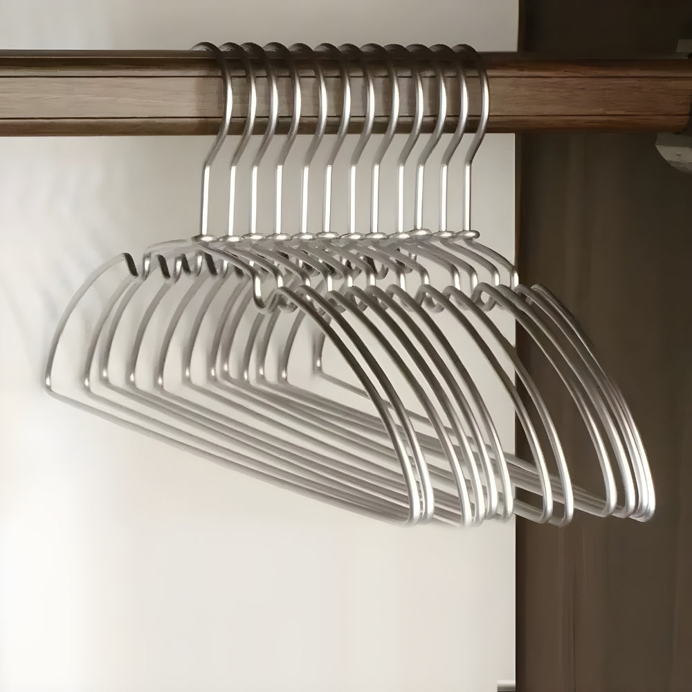 Curved Aluminium Clothes Hangers Set of 10 – image 3