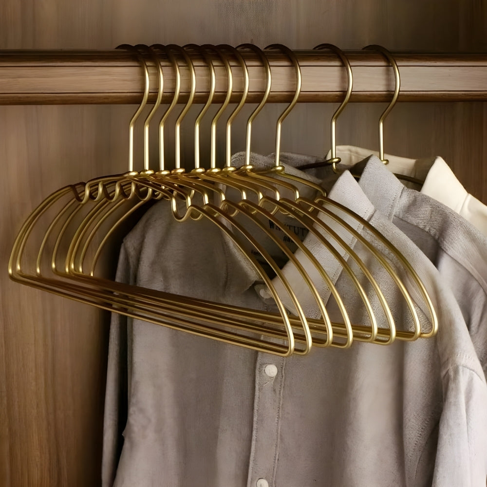 Curved Aluminium Clothes Hangers Set of 10 – image 1