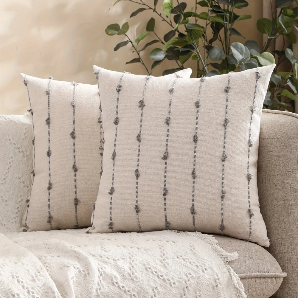 Vertical Stitched Stripe Cushion Cover – image 2