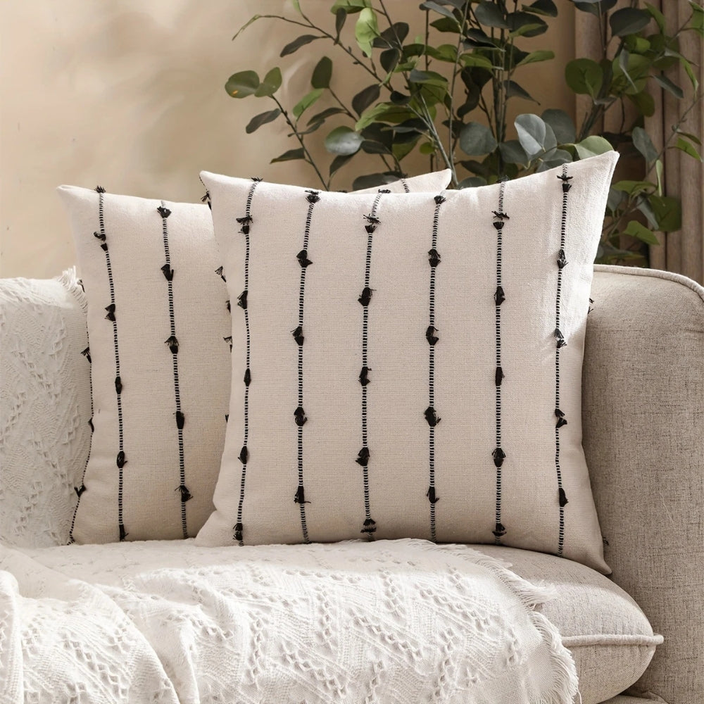 Vertical Stitched Stripe Cushion Cover – image 4