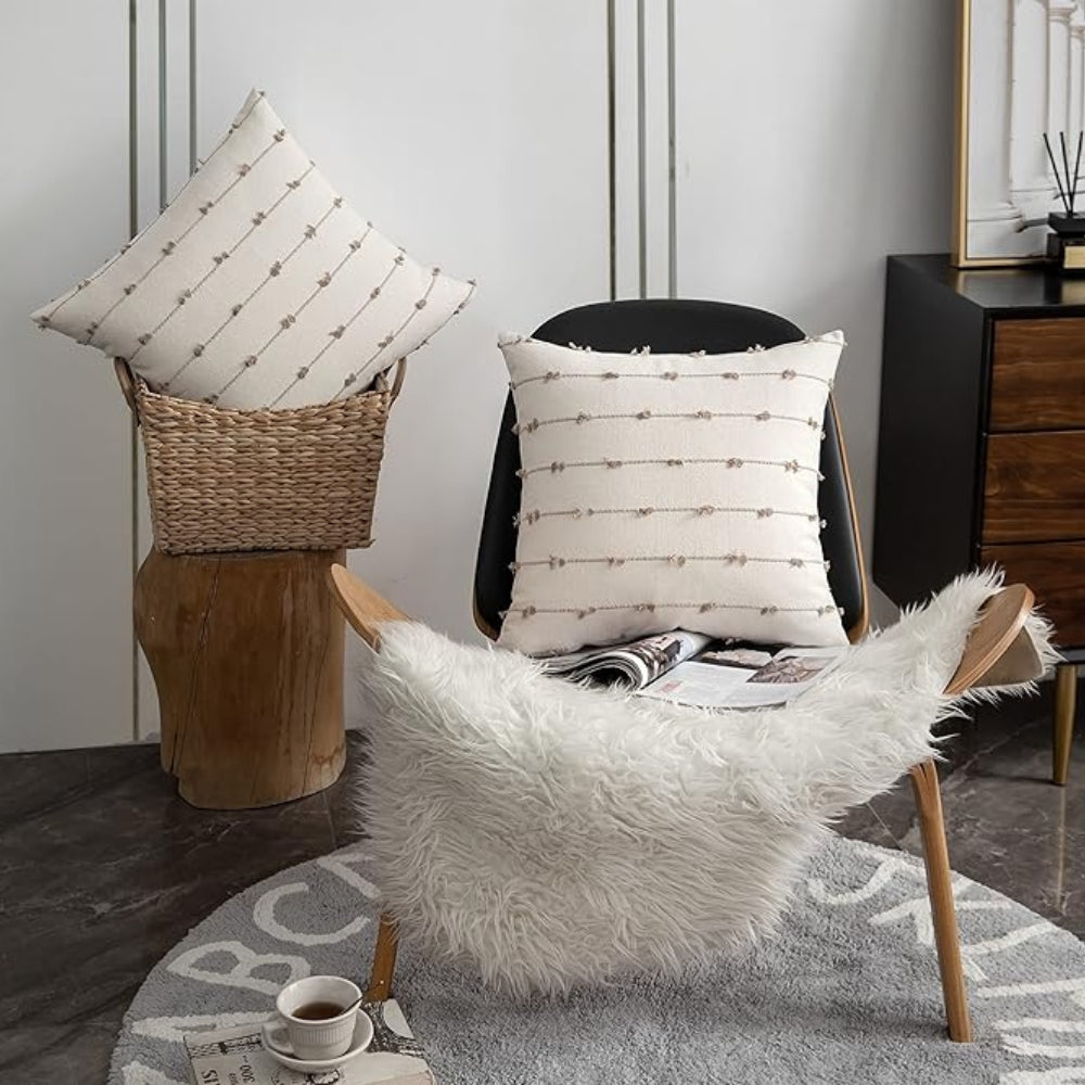 Vertical Stitched Stripe Cushion Cover – image 3