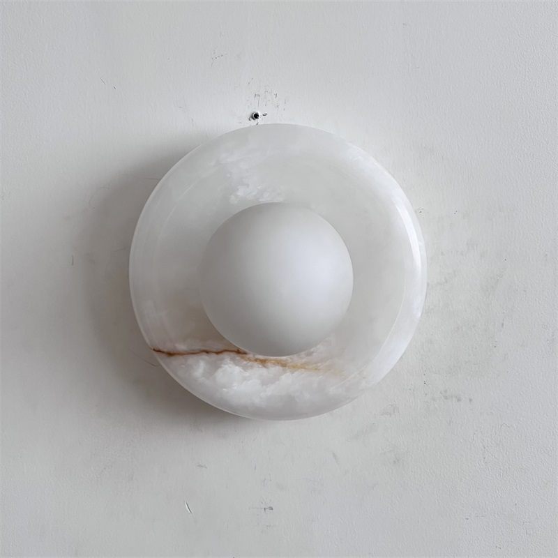 White Jade Wall Sconce with Glass Shade - view 10