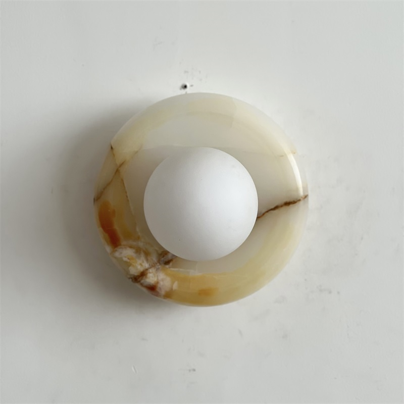 White Jade Wall Sconce with Glass Shade - view 11