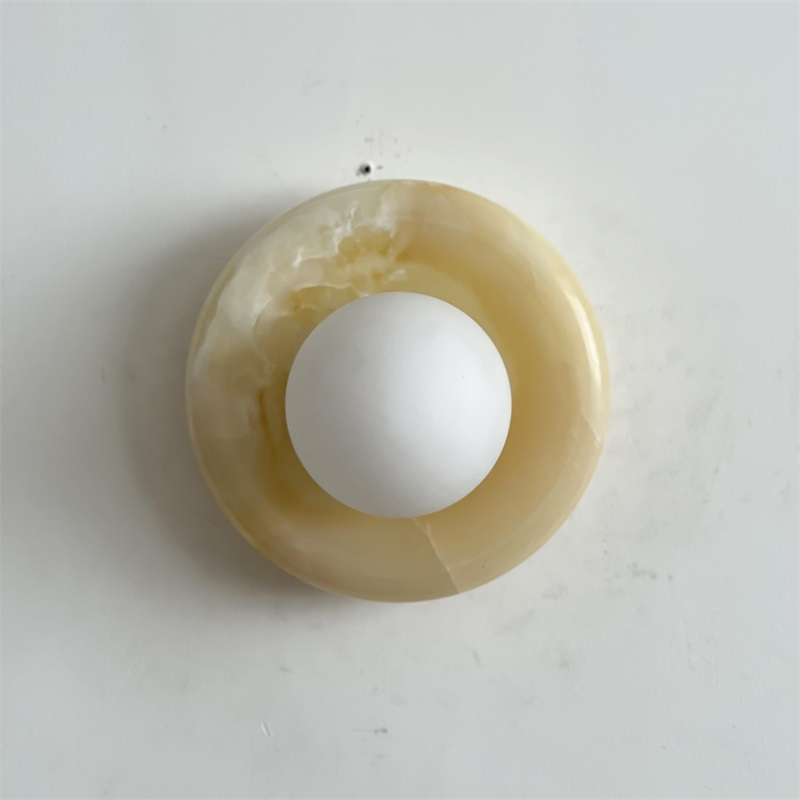 White Jade Wall Sconce with Glass Shade - view 12