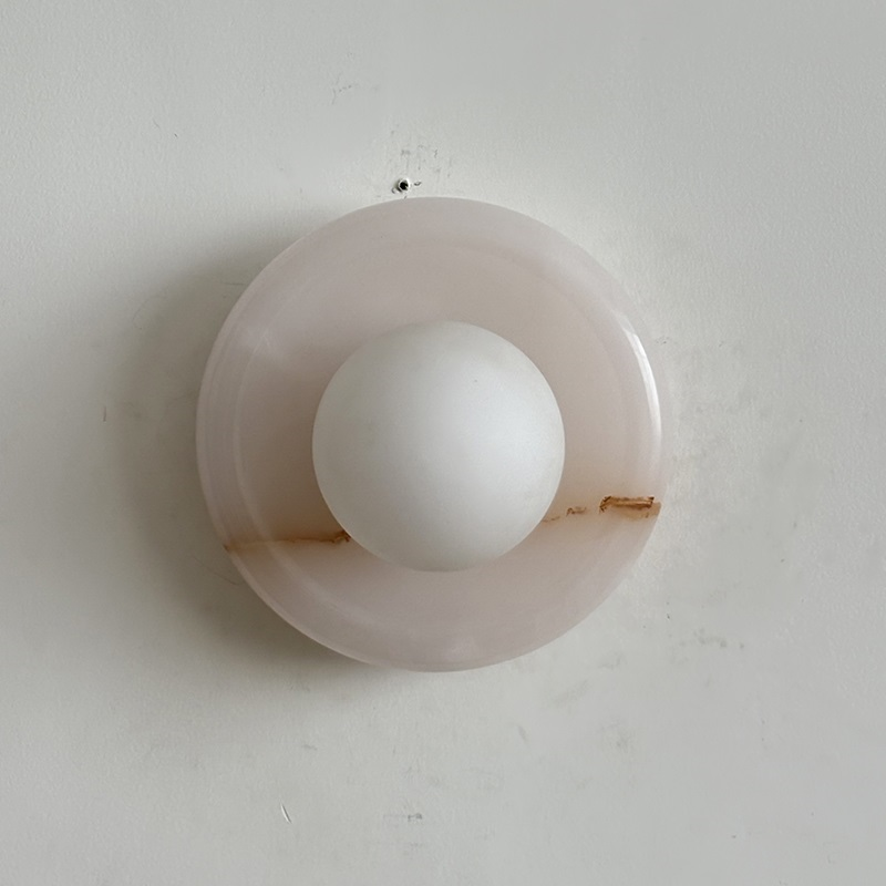 White Jade Wall Sconce with Glass Shade - view 13