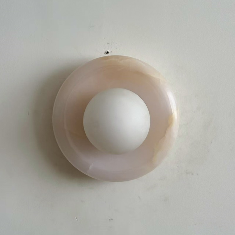 White Jade Wall Sconce with Glass Shade - view 14