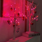Table Lamp LED Birch Tree Heart Light Valentines Home Decor