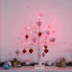 Table Lamp LED Birch Tree Heart Light Valentines Home Decor