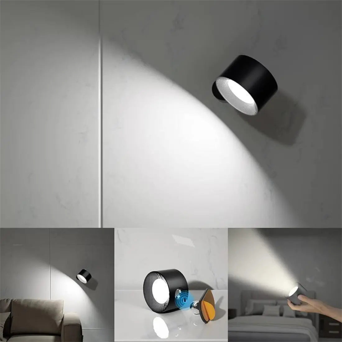 Rotating USB Rechargeable Magnetic Wall Light