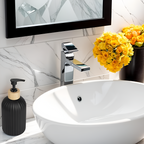 Black Ribbed Soap Dispenser with Bamboo Accent, 499.79 ml - product view 7
