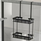 Hanging Shower Caddy Rack, Black No-Drill Bathroom Storage - product view 4