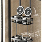Hanging Shower Caddy Rack, Black No-Drill Bathroom Storage - product view 5