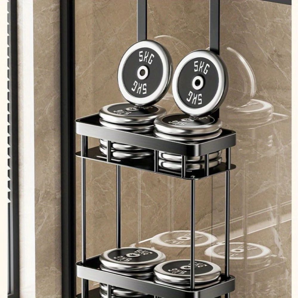 Hanging Shower Caddy Rack, Black No-Drill Bathroom Storage - product view 5