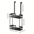Hanging Shower Caddy Rack, Black No-Drill Bathroom Storage - product view 1