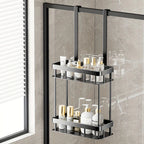 Hanging Shower Caddy Rack, Black No-Drill Bathroom Storage - product view 2