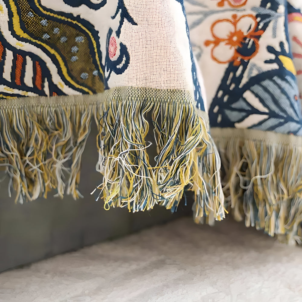 Reversible Floral Throw Blanket with Tassels — product view 8