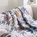 Reversible Floral Throw Blanket with Tassels — product view 5