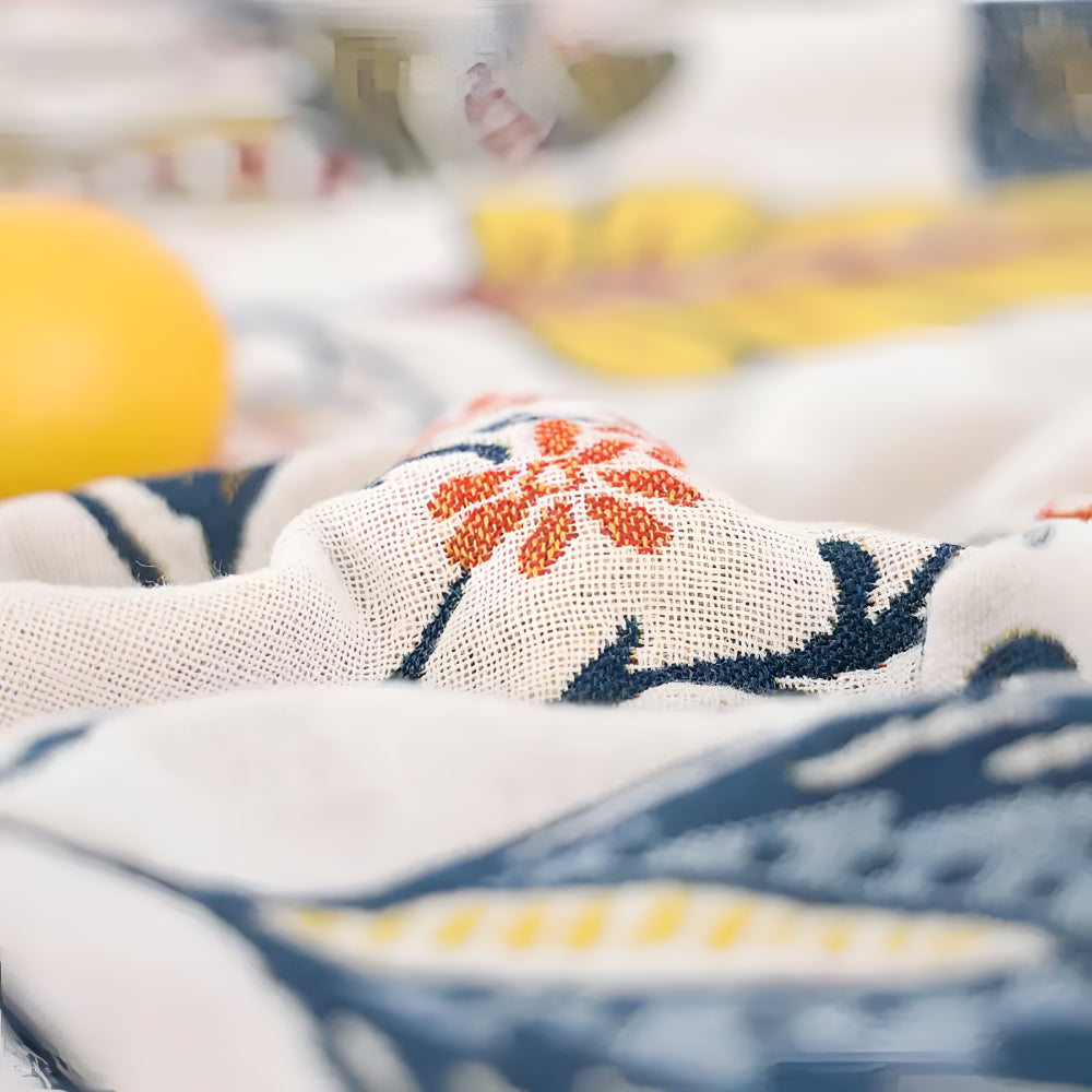 Reversible Floral Throw Blanket with Tassels — product view 7