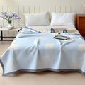 Blue Rose Cotton Blanket, Floral Bed and Sofa Throw - product view 1