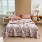 Floral Cotton Gauze Blanket, Lightweight Layer for Bed and Sofa - product view 3